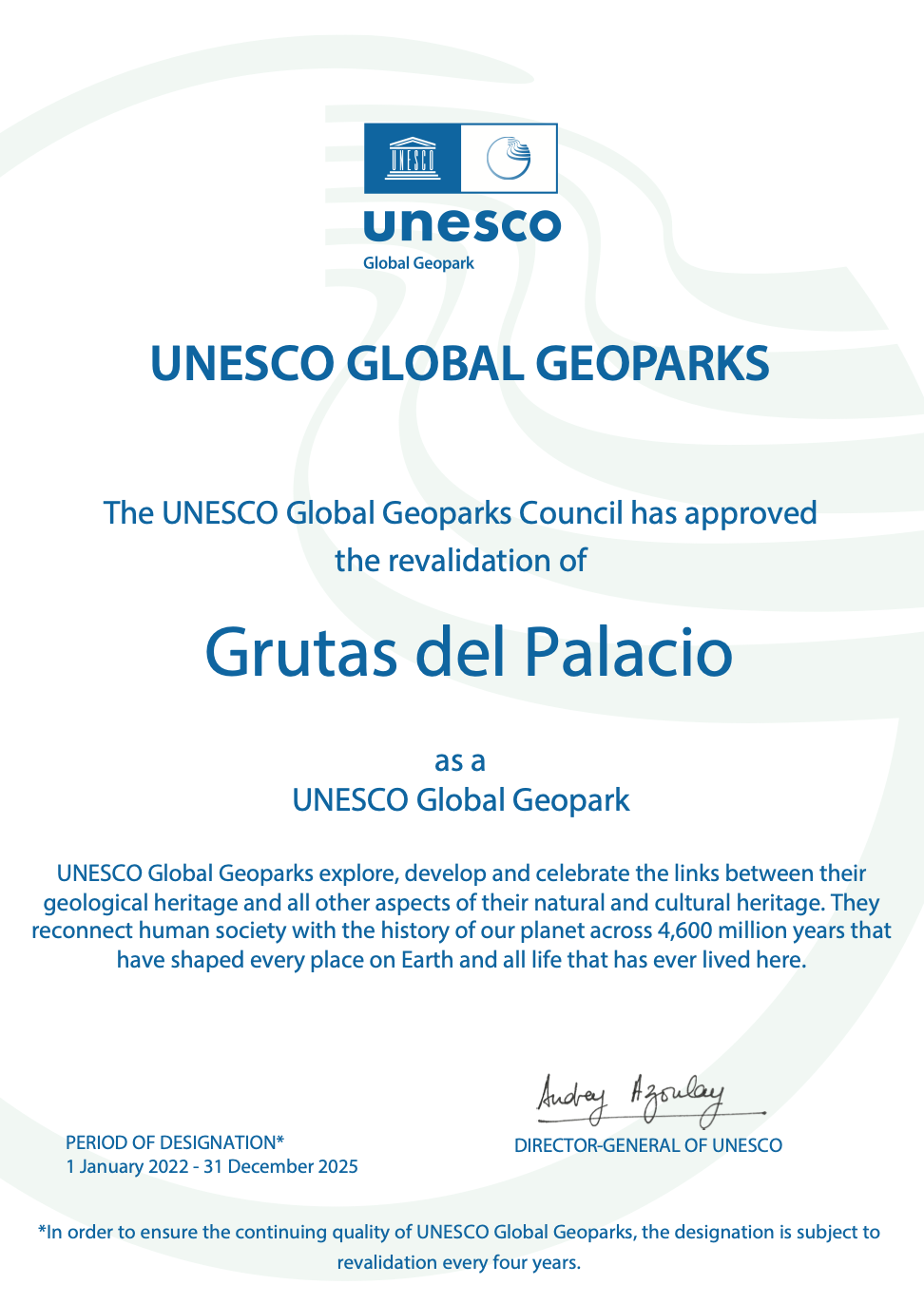 certificado UNESCO