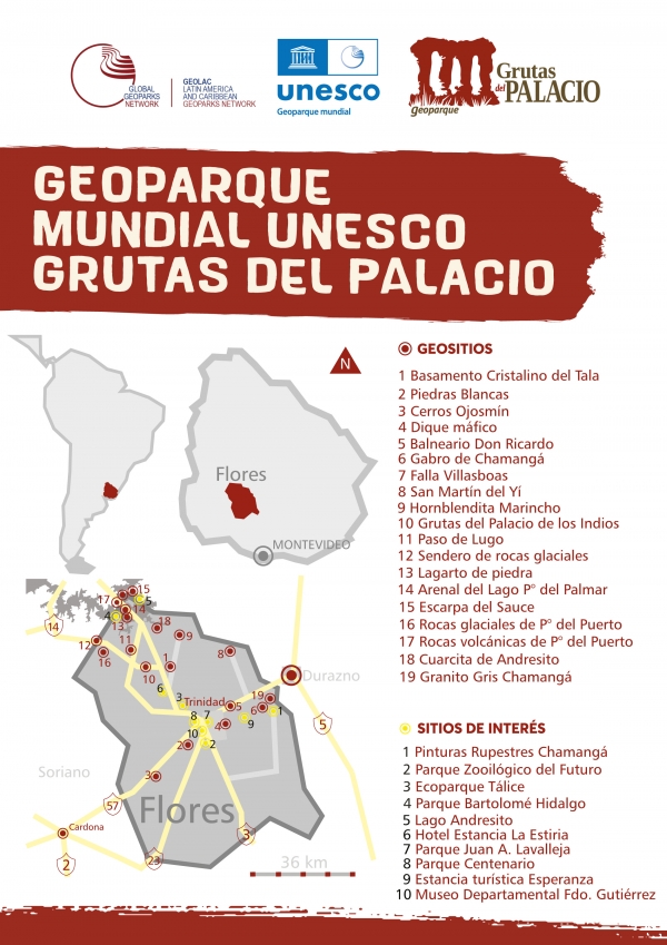 Geositios y sitios de inter&eacute;s del Geoparque Mundial UNESCO Grutas del Palacio